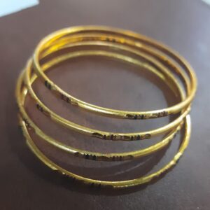 Gold Plated Traditional Trendy Stylish Plain Bangles Set For Women And Girls Size 2 By 10