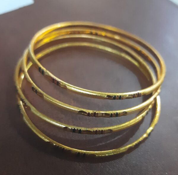 Gold Plated Traditional Trendy Stylish Plain Bangles Set For Women And Girls Size 2 By 10