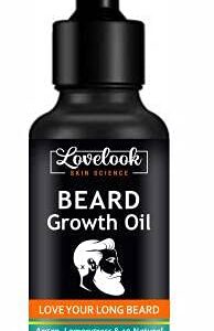 Lovelook Beard Growth Oil With Argan Lemongrass 10 Natural Extract Hair Oil 30 Ml