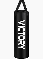 Victory Synthetic Leather Boxing Punching Bag Black Stainless Steel Hanging Chain