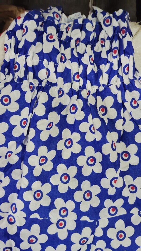 Frock Dress For Kids Girls Color Blue And White Size 6 Months