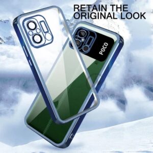 Poco C55 Back Cover Transparent Blue Line