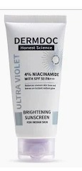 Dermdoc Honest Science Ultra Violet 4 Percent Niacinamide With Spf 50 Pa Plus Plus Plus 60Gm