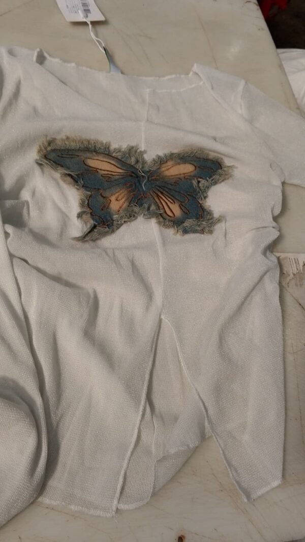 New Me White Net Top For Women Size S