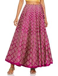 Biba Magenta Color Jaipuri Print Skirt For Women Size L