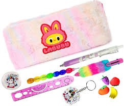 Rainbow Color Labubu Design Pencil Pouch