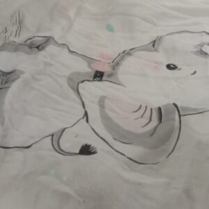 White Elephant Print Baby Bed Sheet 100 X 100 Cm