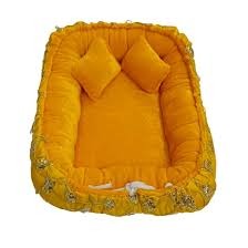 Laddu Gopal Ji Bicester Set Square Yellow Krishna Ji Bed Set