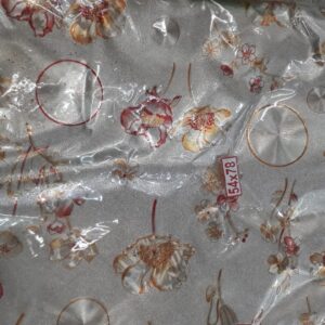 6 Seater Dining Table Mat Waterproof Cream Color With Designing Print