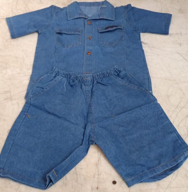 Jeans Shirt Nicker For Boys Girls Colour Blue Size 5 To 7 Yrs