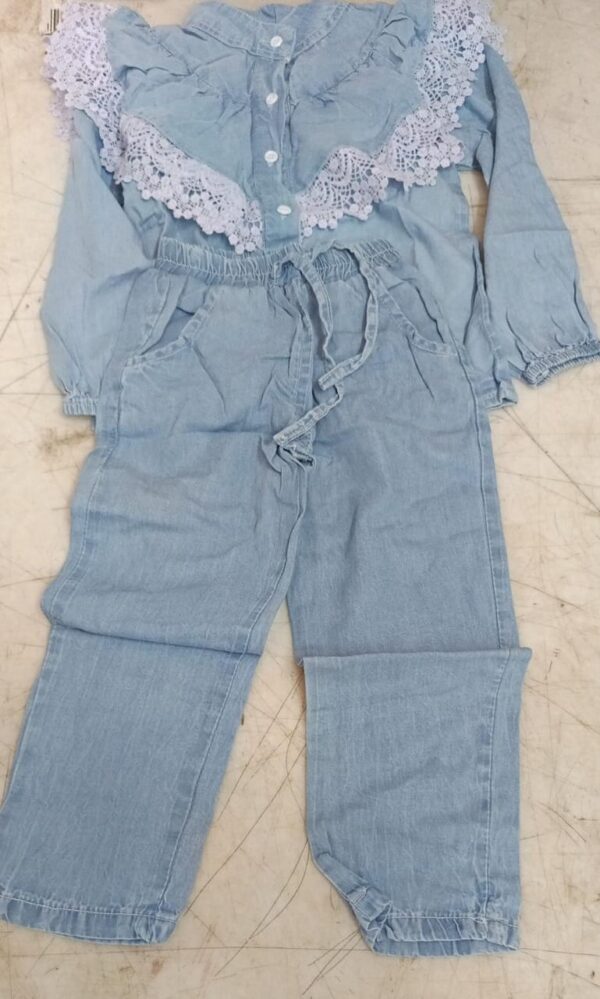 Lightweight Fabric Jeans Top Pant For Boys Girls Colour Blue Size 3 To 4 Yrs