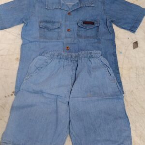 Lightweight Fabric Jeans Shirt Pant For Boys Girls Colour Sky Blue Size 6 To 7 Yrs