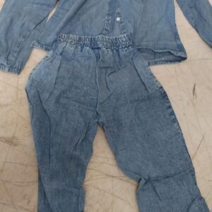 Lightweight Fabric Jeans Top Pant For Boys Girls Colour Sky Blue Size 3 To 4 Yrs