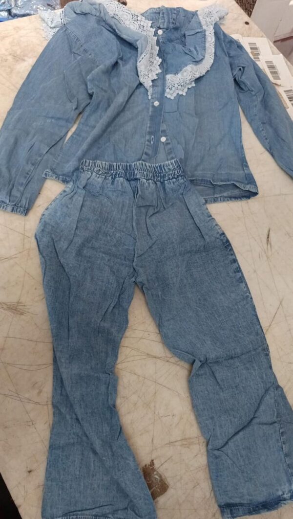 Lightweight Fabric Jeans Top Pant For Boys Girls Colour Sky Blue Size 3 To 4 Yrs