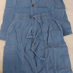 Lightweight Fabric Jeans Top Pant For Boys Girls Colour Sky Blue Size 1 To 2 Yrs