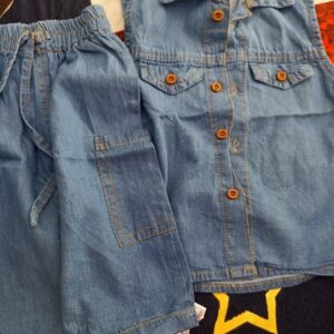 Jeans Sleeveless Dress For Girls Colour Blue Size 5 To 6 Yrs