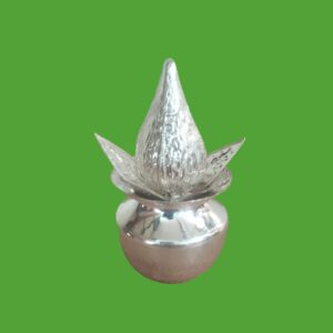 Silver Color Small Pooja Kalash With Nariyal