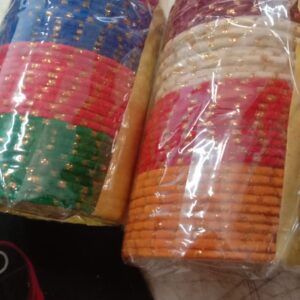 Multicolor Velvet Bangles For Women Set Of 2 Size 2 To 6