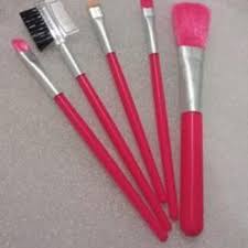 Plastic And Feather 5 Piece Blue Cosmetic Brush Set