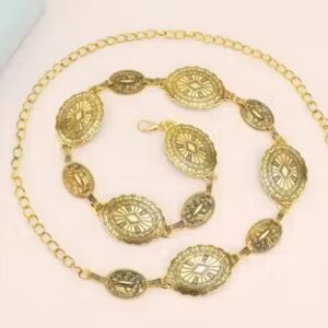 Women New Waist Chain Dress Suit Accessories Belt Chain Retro Versatile Golden