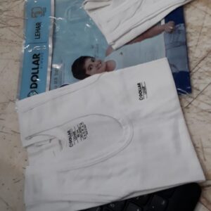 Dollar Lehar Pack Of 2 Combed Cotton Boy Kids White Vest Size 60Cm