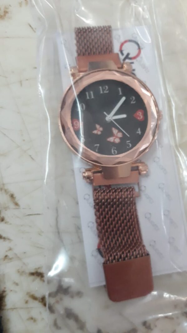Rose Gold Magnetic Chain Magnet Strap Mash Watch Women
