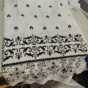White Colour Printed Kurti Fabric 2 . 5 Meter