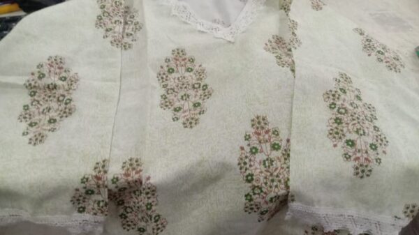 Green Color Printed Cotton Short Kurti For Women Size S