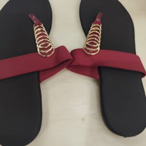 Black And Maroon Fashionate Women Flats Size 41