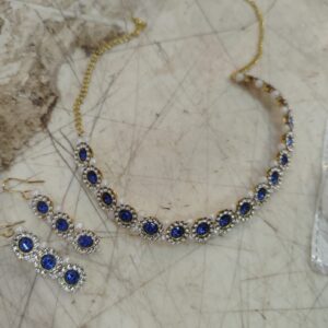 Blue And White Necklace Set For Women