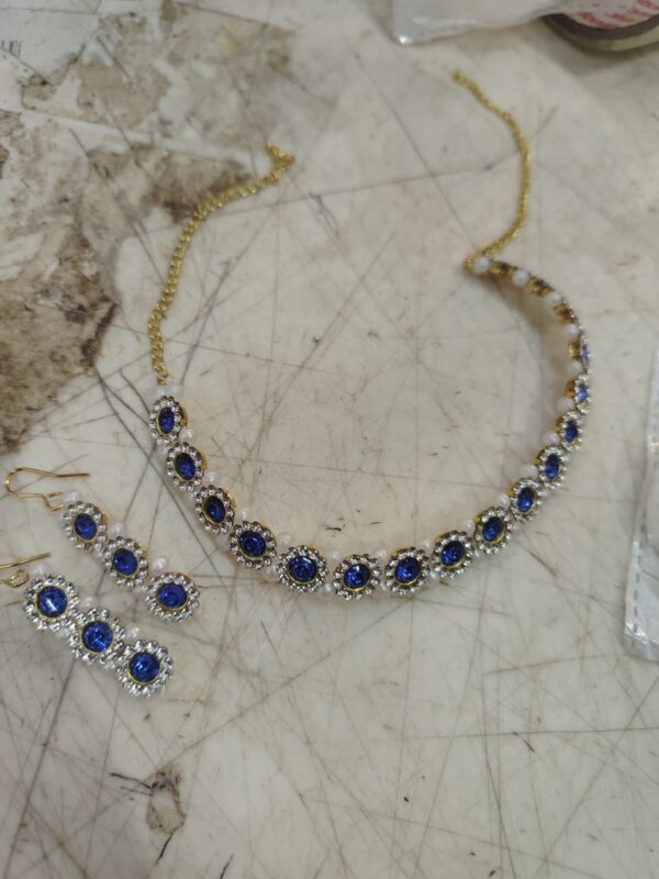 Blue And White Necklace Set For Women