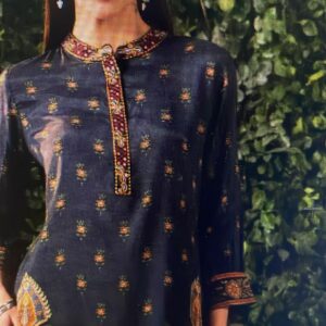 Bahaar Black Printed Shantoon Tunic For Women Size 1X