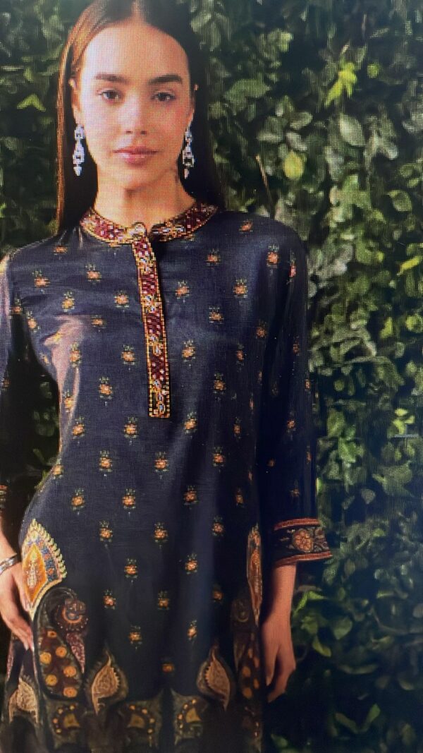 Bahaar Black Printed Shantoon Tunic For Women Size 1X