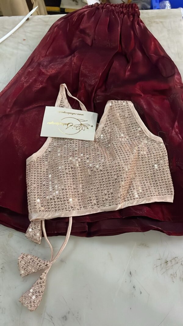 Girls Embellished Sequin Ready To Wear Lehenga Choli Size 3 To Years