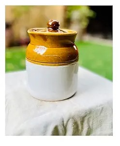 Ceramic Pickle JarBarniAchar MartabanCornichon Container Kitchen Approx 17 X 11 Cms