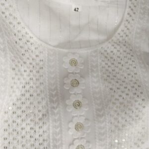White Color A Line Kurti For Women Size 42
