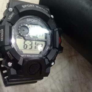 Black Silicone Strap Digital Watch For Men