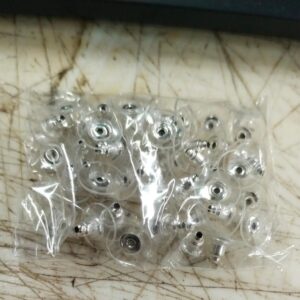 Fashion Trends Earring Silver Metal Stopper Lock 50Pcs