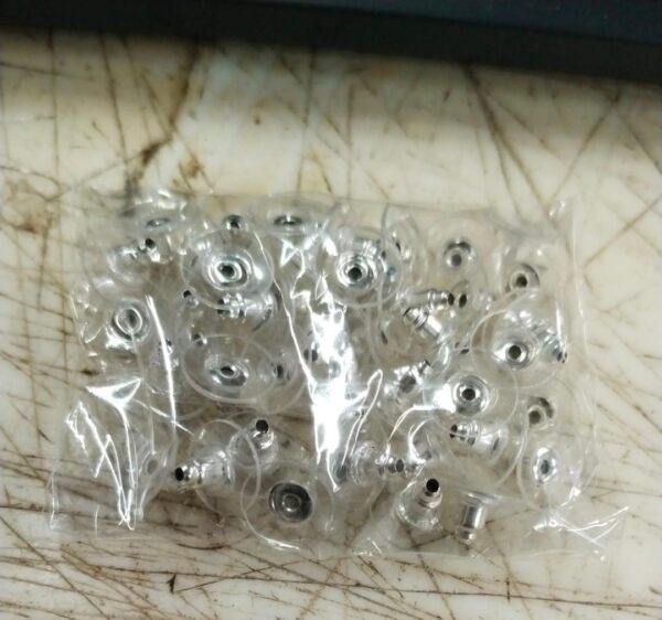 Fashion Trends Earring Silver Metal Stopper Lock 50Pcs