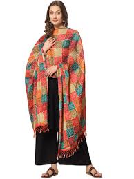 Bandhani Printed Silk Dupatta For Women Multicolour