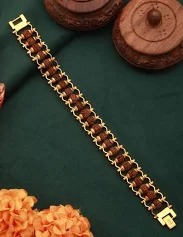 Gold Plated Modern Rudraksha Bracelet For Men