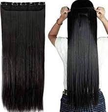Osen Synthetic Jet Black Hair 3 4 Full Head 5 Clip Straight 24 Inch Hair Extensions