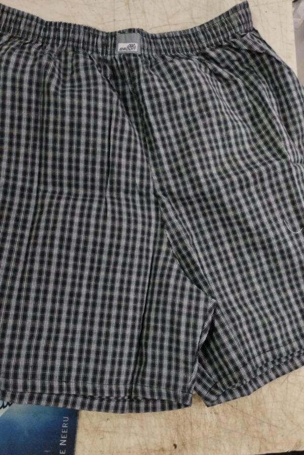 Color Black MenS Cotton Checkered Boxers Size Xl