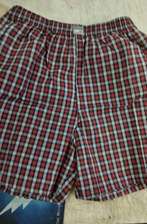 Color Red MenS Cotton Checkered Boxers Size Xl