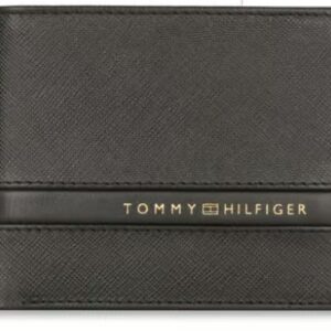 Tommy Hilfiger Black Lannon Leather Solid Global Coin Wallet Tommy Hilfiger Black Lannon Wallet