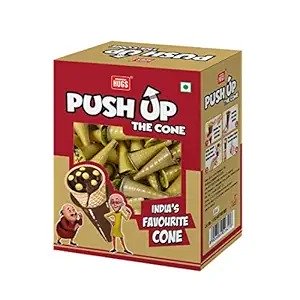 Hugs Push Up The Cone Chocolate Milk Cream Biscuits Wafer Cone 30 Pcs In A Box