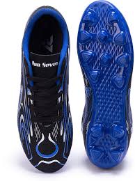 Run Seven Football Shoes For Men Black Blue Size 5