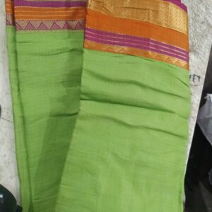 Parrot Semi Cotton Soft Silk Saree With Zari Border