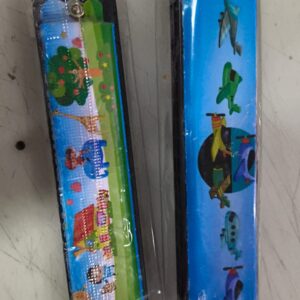 Harmonica Colorful Kids Musical Toys Children Cartoon Pattern Mouth Blue Colour Pack Of 2