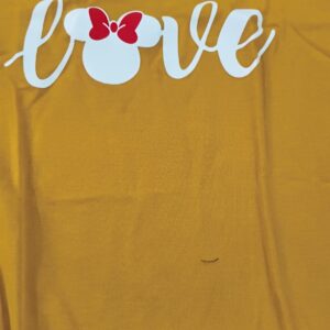 Women Cotton Yellow Print T Shirt Size M